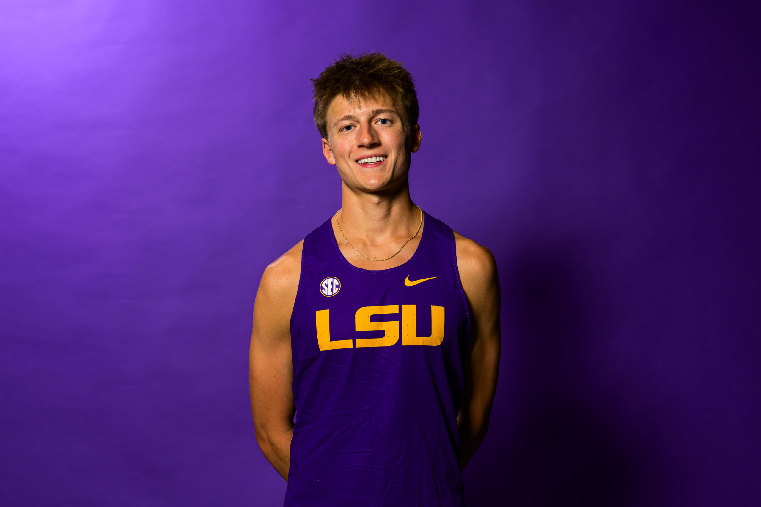 Trenton Sandler racing at LSU